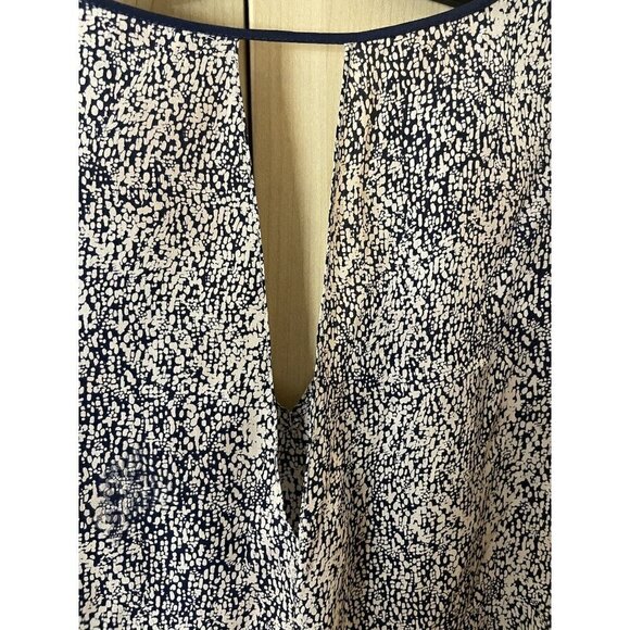 REBECCA TAYLOR 100% Silk Blouse White Blue Top Floral V-Neck Size 2 Or Medium - Picture 4 of 6